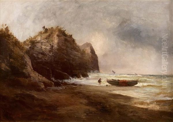 Cote Rocheuse, Veules, Normandie Oil Painting by Aleksei Petrovich Bogolyubov