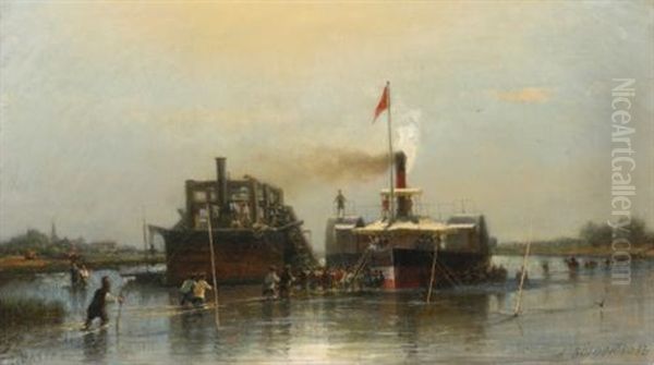 Steamship On The Don Oil Painting by Aleksei Petrovich Bogolyubov