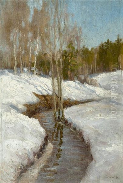 Winterliche Flusslandschaft Oil Painting by Aleksei Petrovich Bogolyubov