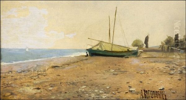 Kalastajavene Rannalla Oil Painting by Aleksei Petrovich Bogolyubov