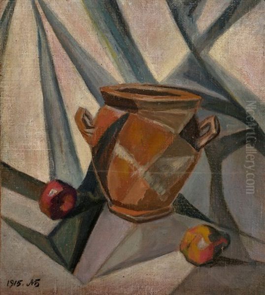 Still Life With A Pot Oil Painting by Aleksandr Konstantinovich Bogomazov