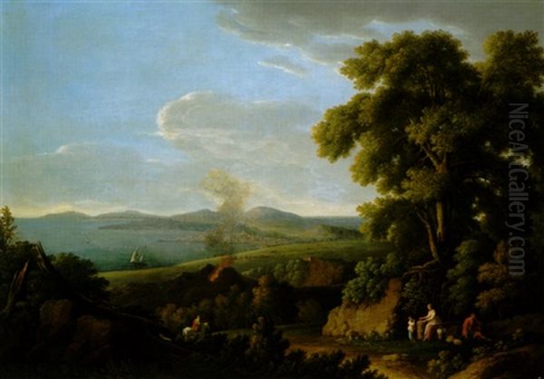 Capriccio Del Golfo Di Pozzuoli O Della Solfatara Oil Painting by Nicolas Didier Boguet