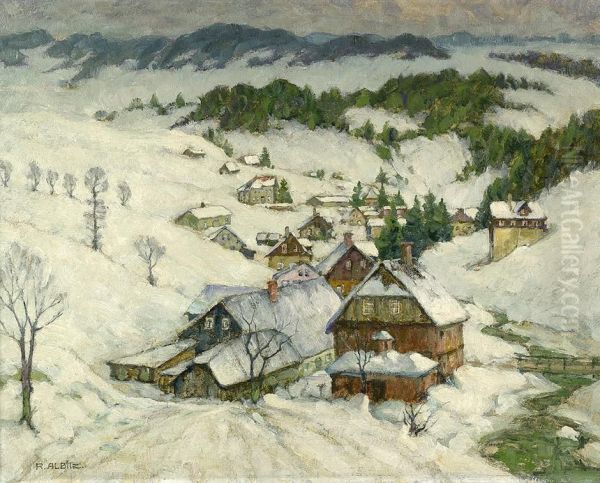 Winter Im Riesengebirge Oil Painting by Richard Albitz