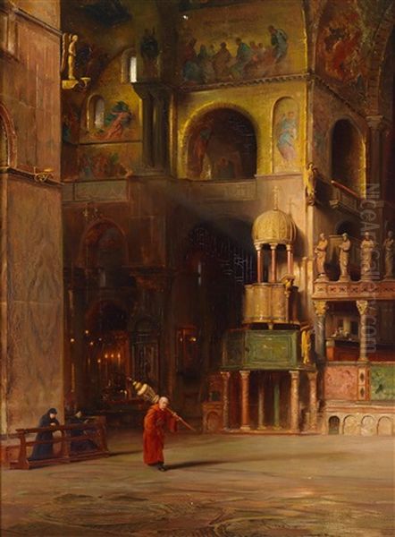 Blick In Das Innere Von San Marco, Venedig Oil Painting by Alfred Boehm