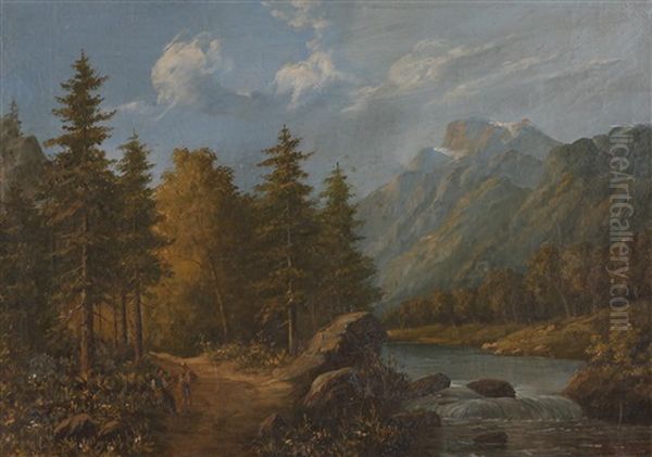 2 Bilder Flusslandschaften by Edouard Boehm