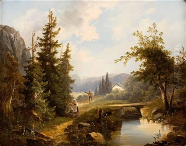 Sommertag Im Harz Bei Blankenburg Oil Painting by Edouard Boehm