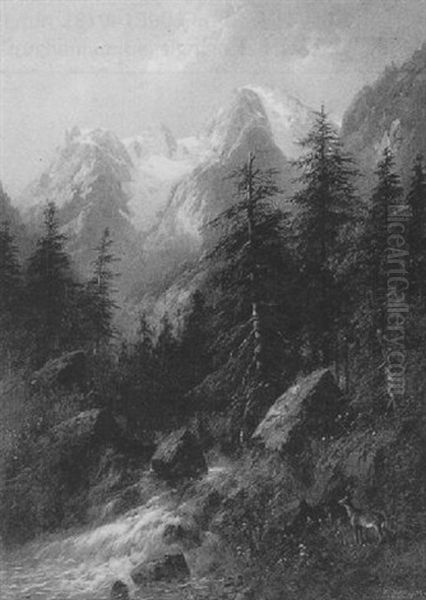 Donnerkogel In Der Gosau Oil Painting by Edouard Boehm