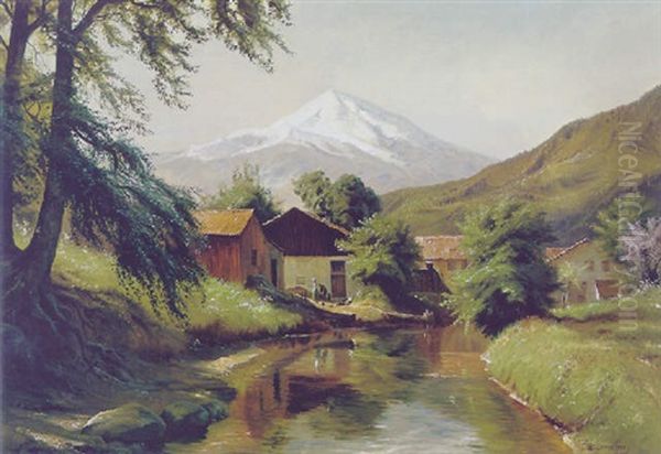 Landschaft Mit Blick Auf Den Ortler Oil Painting by Edouard Boehm