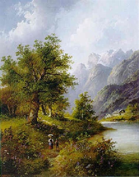 Partie Aus Tirol Oil Painting by Edouard Boehm