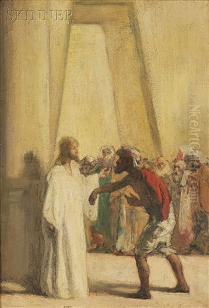 Christ In The Temple Oil Painting by Max Bohm