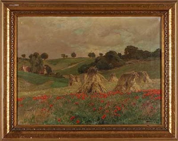 Landschaft Mit Garben Oil Painting by Heinrich Boehmer