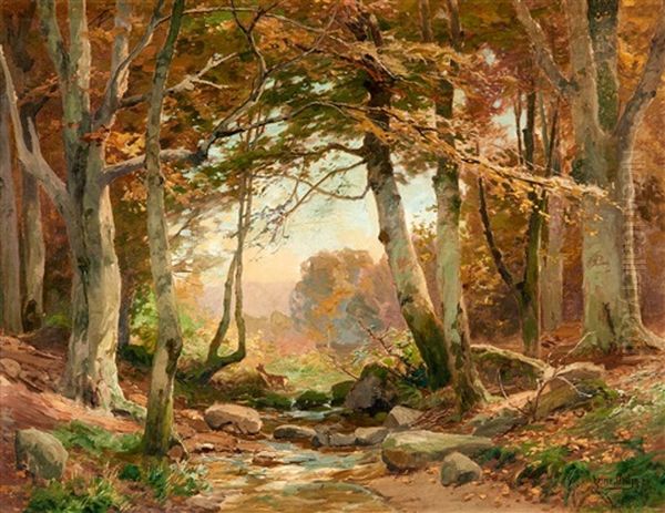 Waldinneres Oil Painting by Heinrich Boehmer