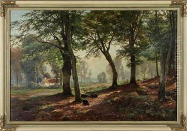 Waldausblick Oil Painting by Heinrich Boehmer