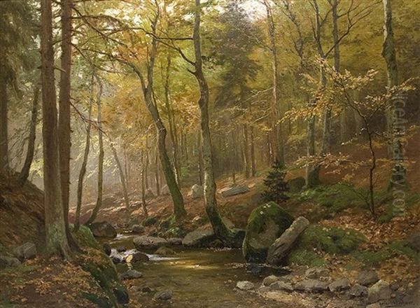 Am Waldbach Oil Painting by Heinrich Boehmer