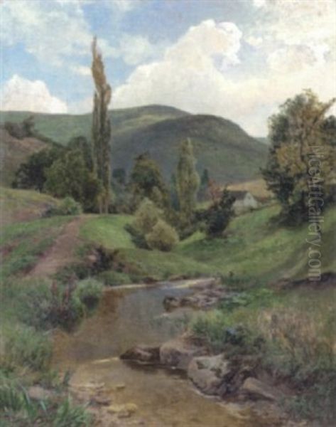 Bachlauf In Der Eifel Oil Painting by Heinrich Boehmer