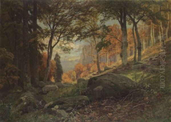 Der Ilsestein Oil Painting by Heinrich Boehmer