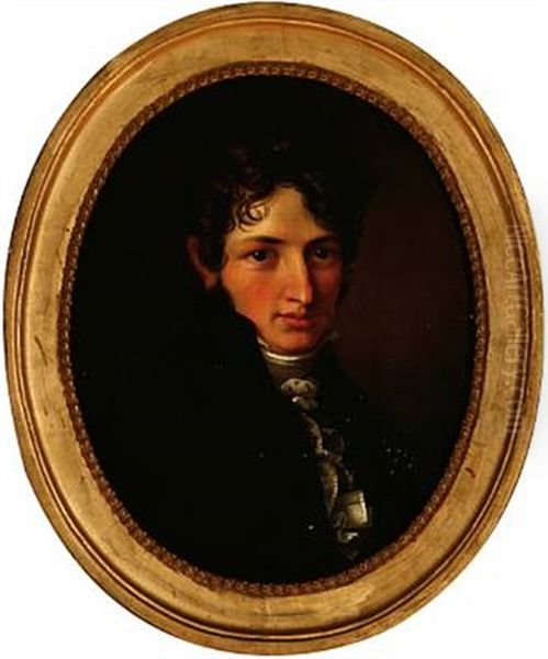 Portrait Of Johan Francke Oil Painting by Conrad Christian August Boehndel