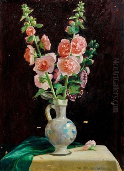 Still Life Of Flowers Oil Painting by Theodor Bohnenberger