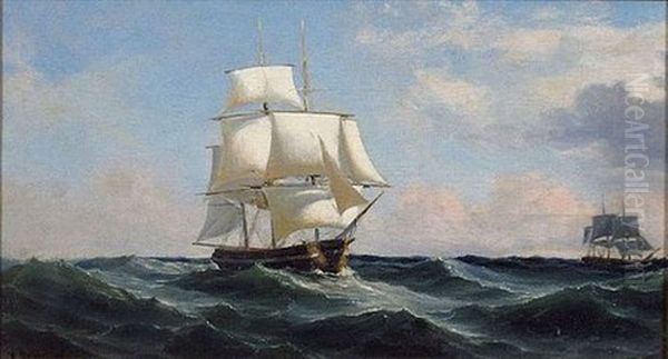 Marine Oil Painting by August J.P. Bohnhorst