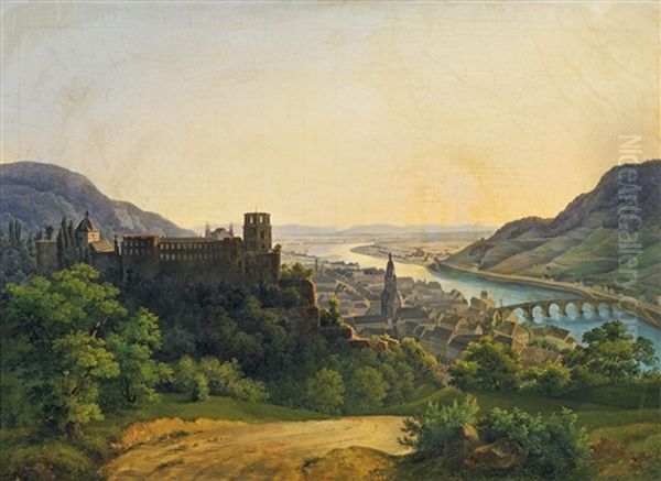 Blick Auf Heidelberg Oil Painting by Rudolf Von Bohr