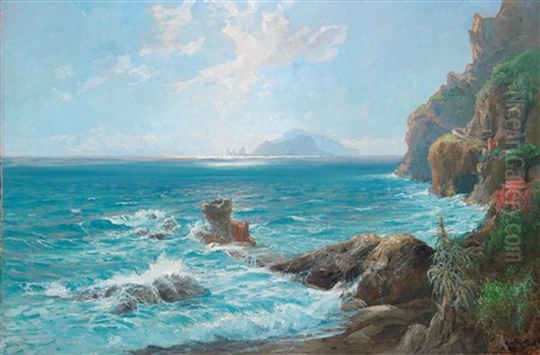 Partie Bei Capri Oil Painting by Hans (Johannes) Bohrdt