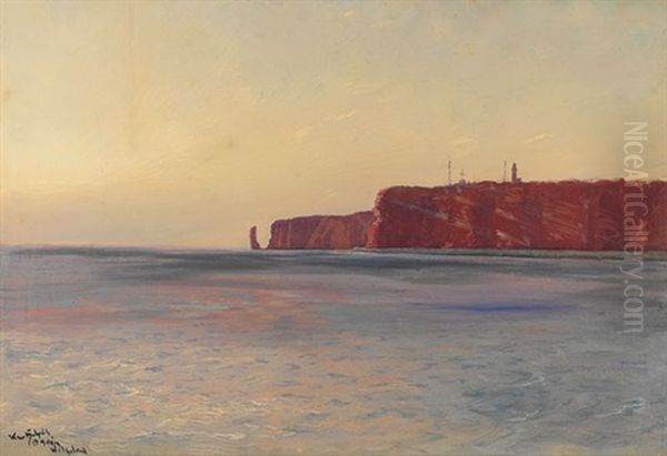 Helgoland Oil Painting by Hans (Johannes) Bohrdt