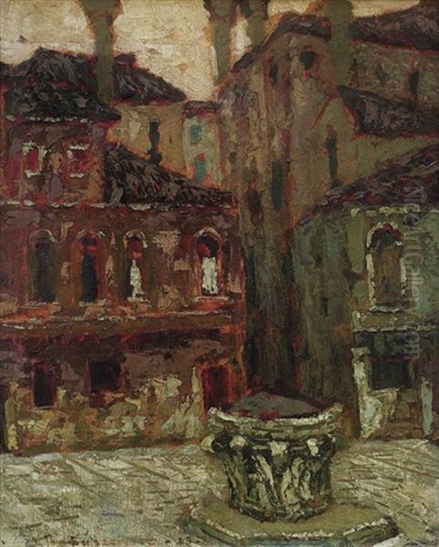 Santa Maddalena Square In Venice Oil Painting by Jan Bohuszewicz