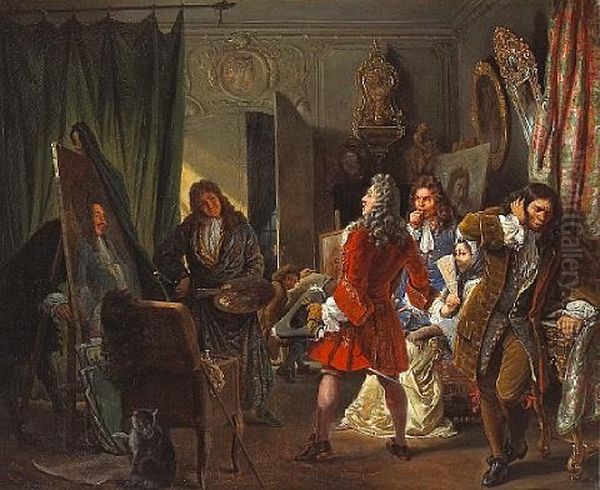 Le Tableau Parlant Oil Painting by Jules (Julien-Leopold) Boilly