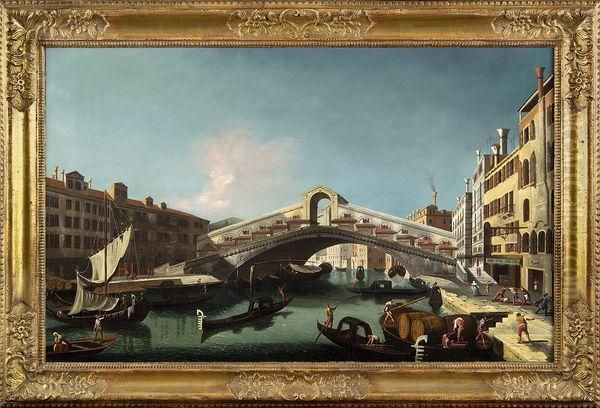 Venise, Le Grand Canal Et Le Pont Du Rialto Oil Painting by Francesco Albotto