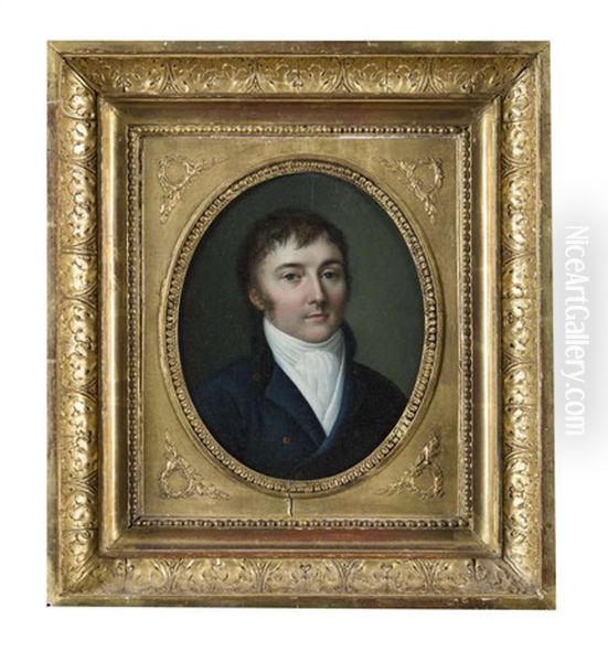 Bust Portrait Of Auguste De Lamoignon, Son Of Francois-chretien De Lamoignon, Marquis Of Basville And Of Elisabeth Berryer Oil Painting by Louis Leopold Boilly