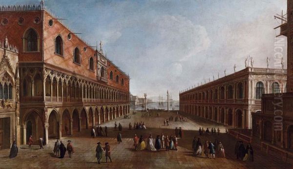 Veduta Della Piazzetta Di San Marcoverso Il Bacino Oil Painting by Francesco Albotto