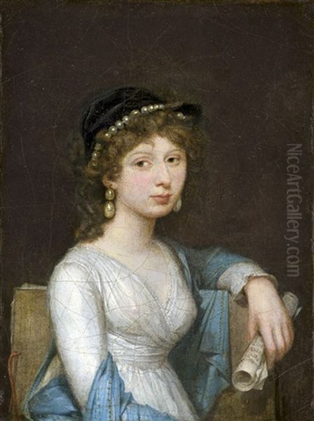 Bildnis Der Opernsangerin Angelica Catalani Mit Perlenschmuck, In Der Hand Noten Oil Painting by Louis Leopold Boilly