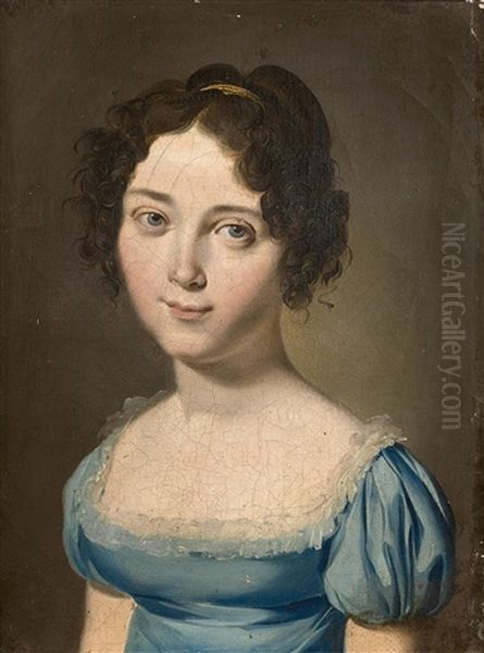 Jeune Fille En Robe Bleue Oil Painting by Louis Leopold Boilly