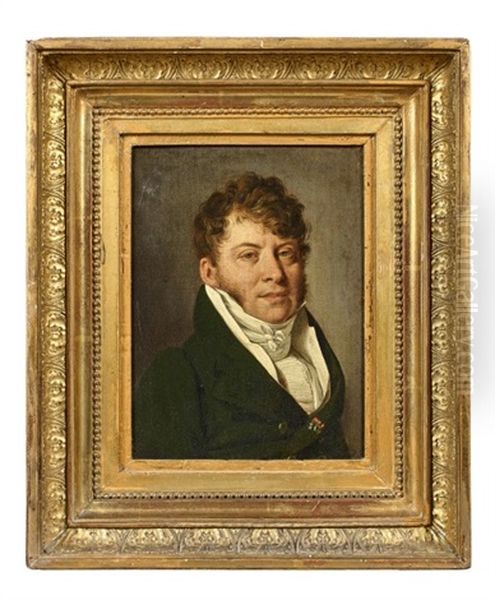 Portrait D'homme En Redingote Verte Portant Trois Decorations Oil Painting by Louis Leopold Boilly