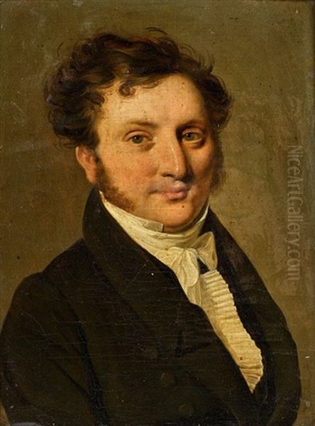 Portrait D'homme En Redingote Grise Oil Painting by Louis Leopold Boilly