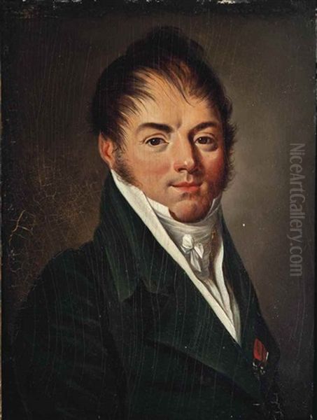 Portrait Of A Man, Half-length, In A Green Jacket Oil Painting by Louis Leopold Boilly