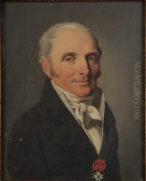 Portrait D'homme Portant L'ordre De Saint Louis Oil Painting by Louis Leopold Boilly