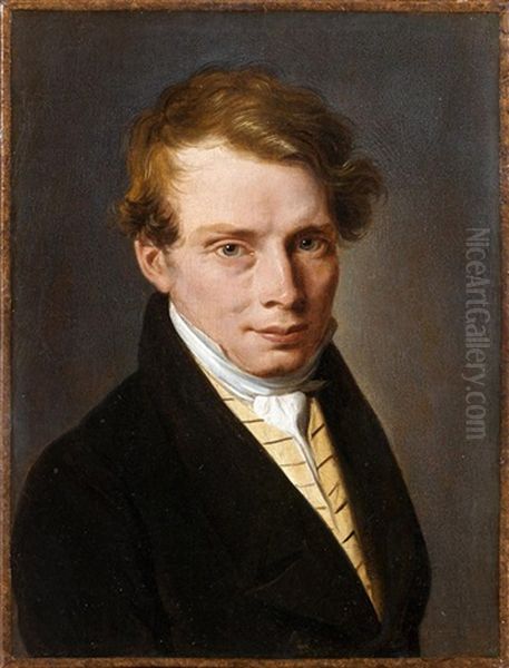 Portrait D'homme Au Gilet Jaune Oil Painting by Louis Leopold Boilly