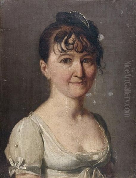 Portrait De Madame Monsel Oil Painting by Louis Leopold Boilly