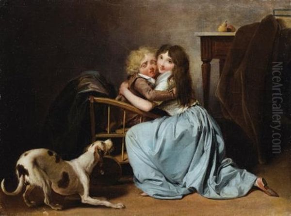 La Crainte Mal Fondee Oil Painting by Louis Leopold Boilly