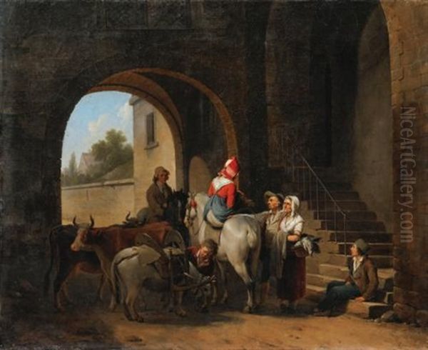 Le Cheval Blanc Oil Painting by Louis Leopold Boilly