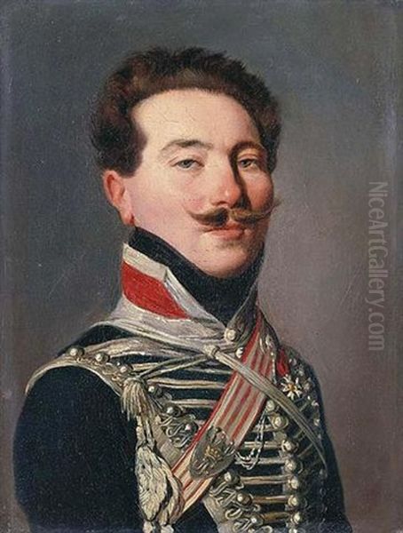 Portrait Of A Hussar Oil Painting by Louis Leopold Boilly