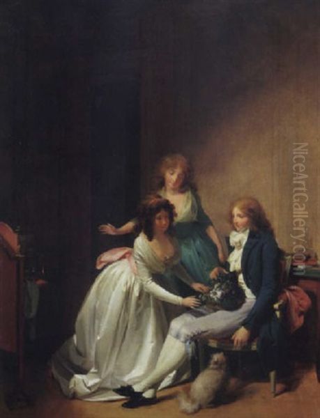 L'innocent (le Panier Fleuri) Oil Painting by Louis Leopold Boilly