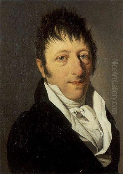 Portrait D'homme A La Redingote Noire Oil Painting by Louis Leopold Boilly