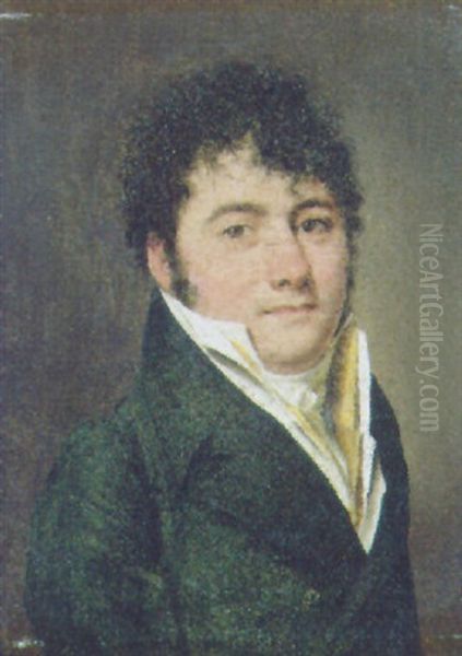 Portrait Of A Gentleman In A Black Jacket Oil Painting by Louis Leopold Boilly