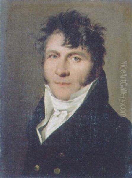 Portrait Of A Gentleman In A Black Jacket Oil Painting by Louis Leopold Boilly