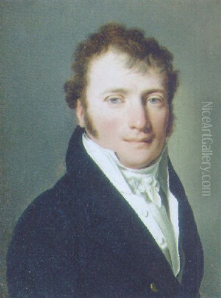 Portrait Of A Gentleman In A Black Jacket Oil Painting by Louis Leopold Boilly