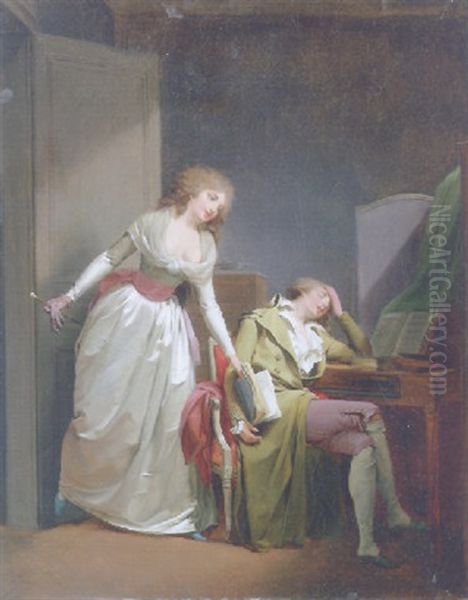 The Deceptive Sleep: Le Sommeil Trompeur Oil Painting by Louis Leopold Boilly