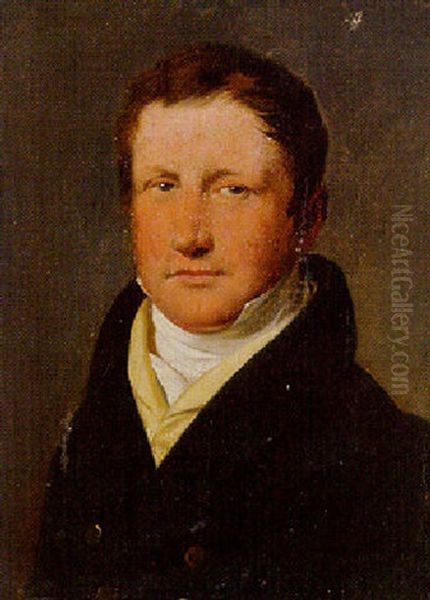 Portrait Of Colin Mackenzie, In A Dark Blue Coat And A Yellow Waistcoat by Louis Leopold Boilly