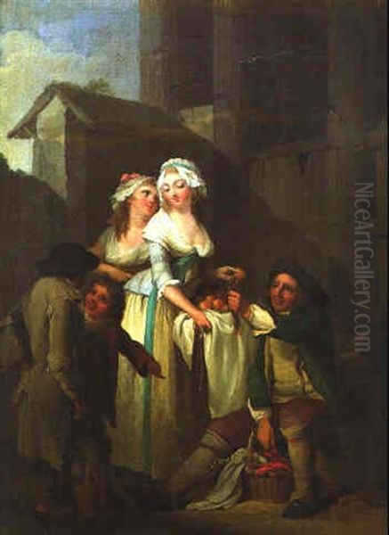 Les Loisirs Du Marche Oil Painting by Louis Leopold Boilly